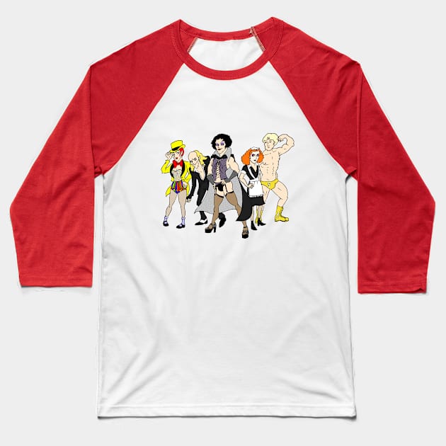 The Transylvanians (Rocky Horror Picture Show) Baseball T-Shirt by FieryWolf